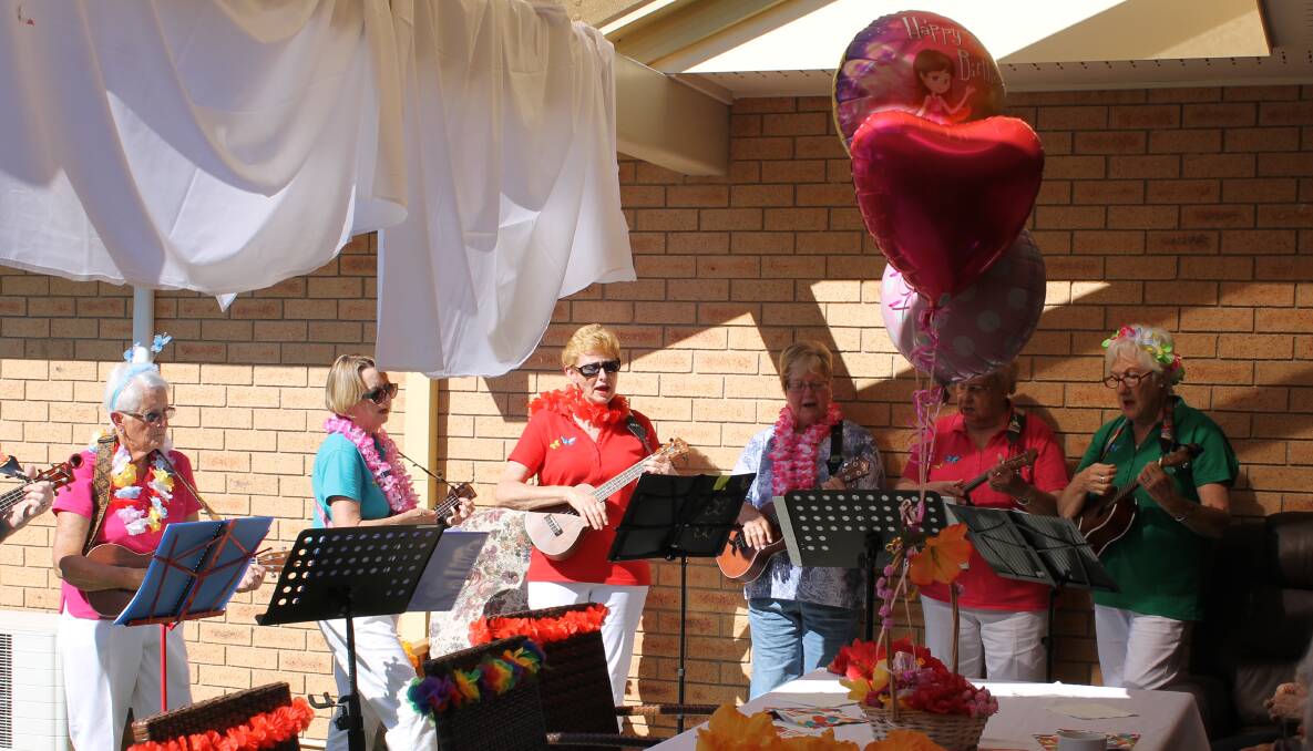 ENTERTAINMENT: The Butterflies, a music group connected to U3A sang for guests at Irene Wade's 105th birthday morning tea. Photo: Cheryl Goodenough