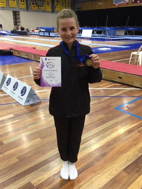 TALENTED TRAMPOLINIST: Charlotte Johnstone, 12, has landed a great year, trampolining at state and national events. Photo: Supplied
