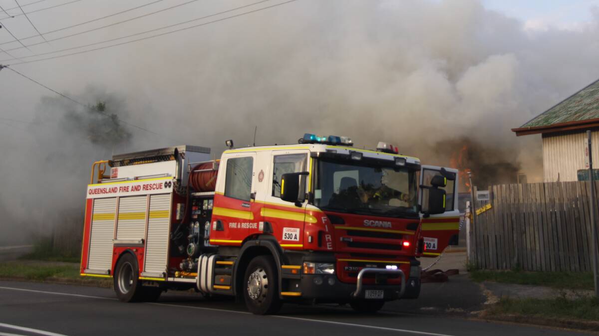 ON SCENE: A fire truck on the scene of a house fire at Birkdale last year. Photo: Grant Spicer