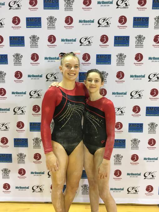 STATE REPS: YMCA Victoria Point gymnasts Marsali Andrews and Jayde Beutel will represent Queensland at two events. Photo: Supplied