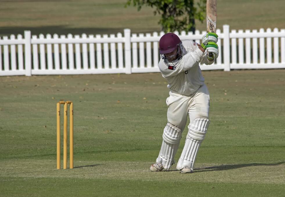  IN ACTION: Sam Howse took 84 runs in the first grade match against Toombul at the weekend.   Photo:Doug O'Neill.