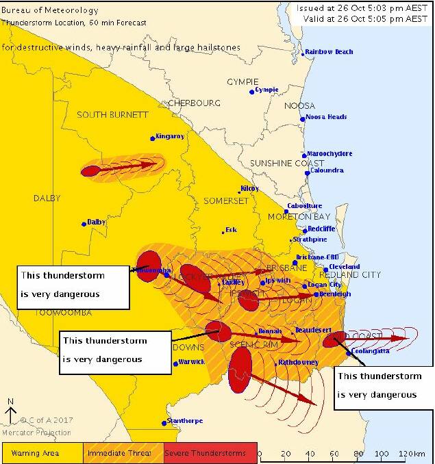TAKE CARE: Storms are moving east. Bureau of Meteorology