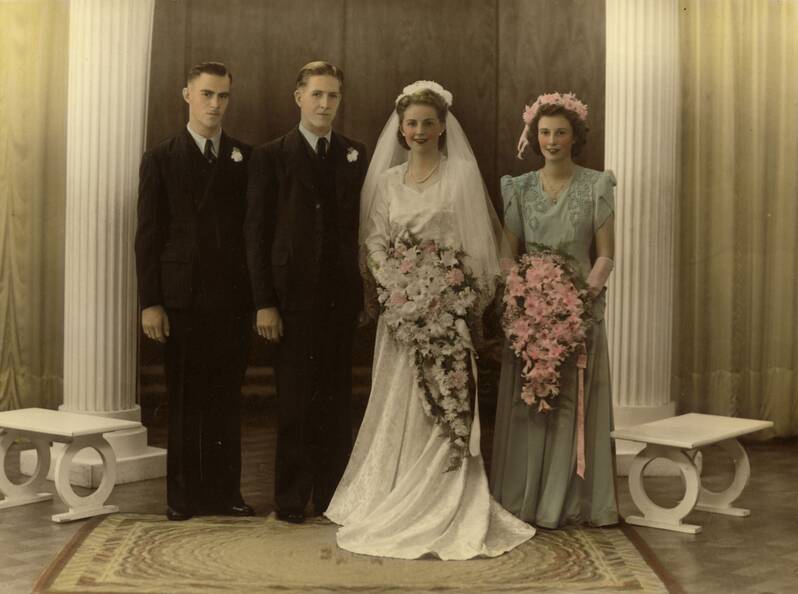 Don and Joan Campbell on their wedding day in 1948. Photo: Supplied
