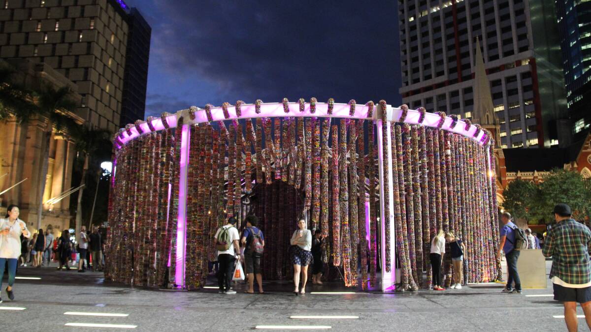 GORGEOUS: The One Million Stars To End Violence garland dome at King George Square has been described as an "immersive experience".