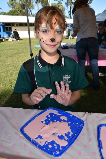 Vienna Woods State School student Alannah had fun with the goo.