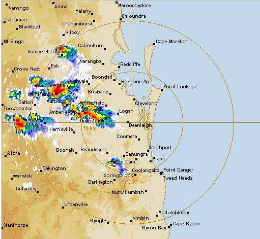 WILD WEATHER: Storms are brewing across south-east Queensland. Photo: Bureau of Meteorology