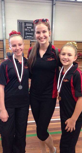 AEROBIC DYNAMOS: Chante Wernowski, Dana Henley, and Lily Shannon pictured at the Queensland Cup.
