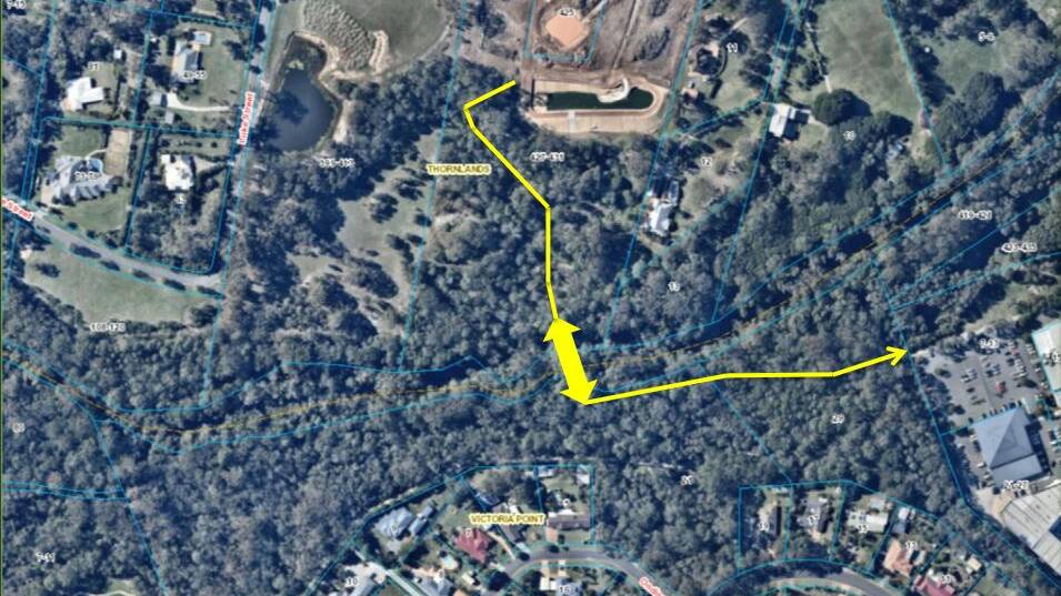PROJECT UNDERWAY: The planned bridge and path route at Eprapah Creek. Photo: Redland City Council