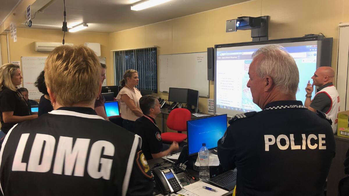 The disaster coordination centre set up at Straddie. Photo: Supplied