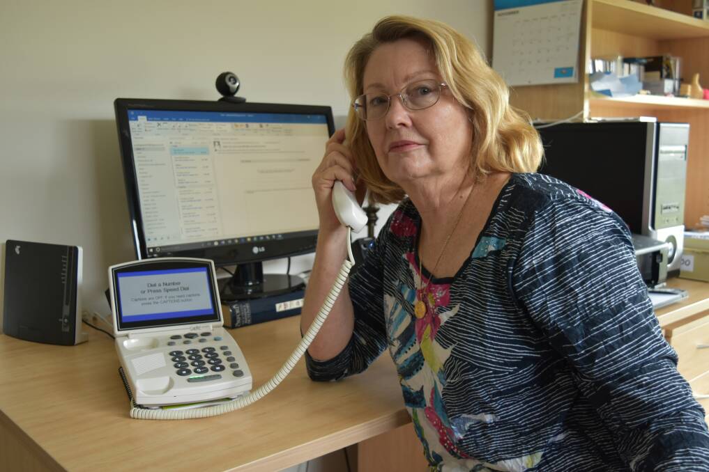 'NOT GOOD ENOUGH': Ursula Kajewski, who is deaf but can speak, said she could not use her CapTel phone at times because of problems with landline and internet connections and experienced problems sending and receiving text messages due to limited mobile reception. Photo: Hannah Baker