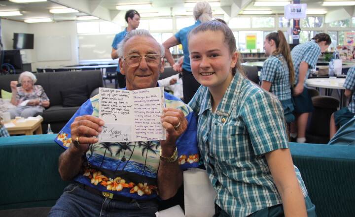 GREAT WORK: Wellington Point State High School student Eleesha Webb won a laptop for her prize winning entry on resident Joseph Grima. Photos: Supplied