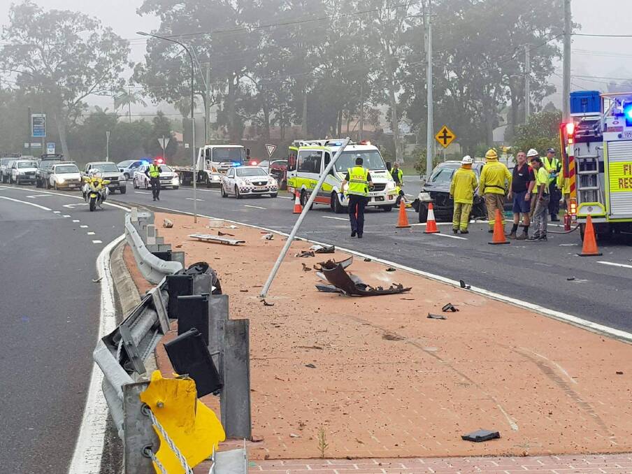 CAR ROLLED: A Queensland Police Service spokesperson said the incident happened near the intersection of Finucane Road and Elhmurst Street about 5.15am today. Photo: Supplied