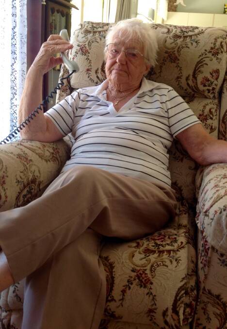 NOT HAPPY: Redland Bay woman Joan Carpenter, 93, lost landline service when the area's copper wire network was disconnected in November last year. Photo: Supplied