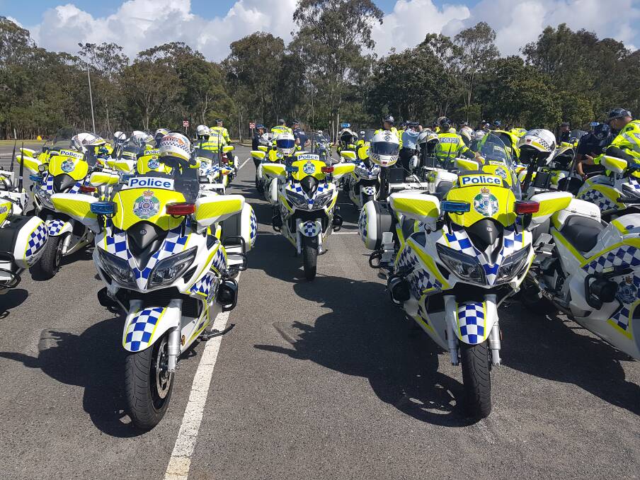 KEEP ALERT: Road Policing Command is using 108 marked and six unmarked motorcycles for patrols on the Bruce, Cunningham and Warrego highways. Photo: Queensland Police Service 