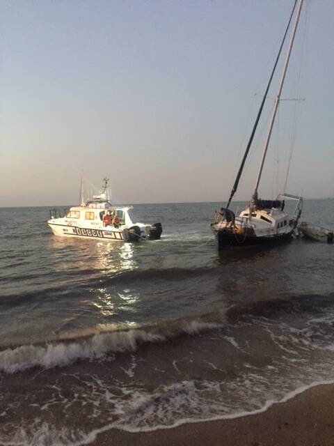 The RBIII rescue vessel was used for the 22-tonne yacht's shore retrieval. Photo: Raby Bay VMR