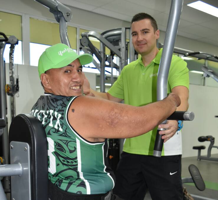 Mr Kaa photographed earlier this year when he began training for his 10-kilometre bike ride at the Alexandra Hills gym. Photo:
