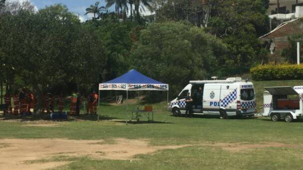 BODY FOUND: The police search underway at Wellington Point Reserve on Wednesday, November 1 after Ms Hassan's body was found at Sovereign Waters foreshore the evening before. Photo: Hannah Baker