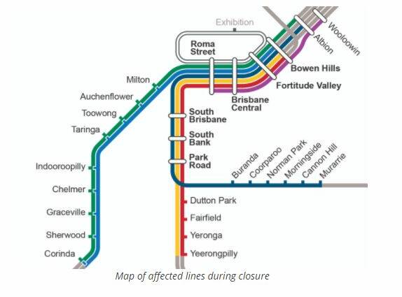 PLAN AHEAD: Cleveland line stations affected by weekend track closures include Murarrie, Cannon Hill, Morningside, Norman Park, Coorparoo and Buranda.