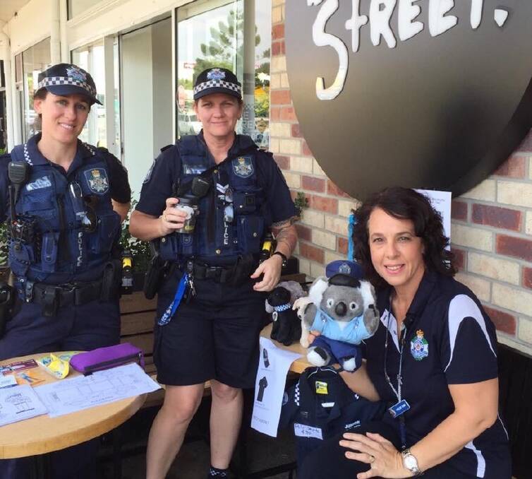 CAFE CATCH-UP: Constable Vrinda McCauley with Capalaba Police Beat's Senior Constable Sam Schofield and administrative officer Pauline Dunn. Photo: Supplied