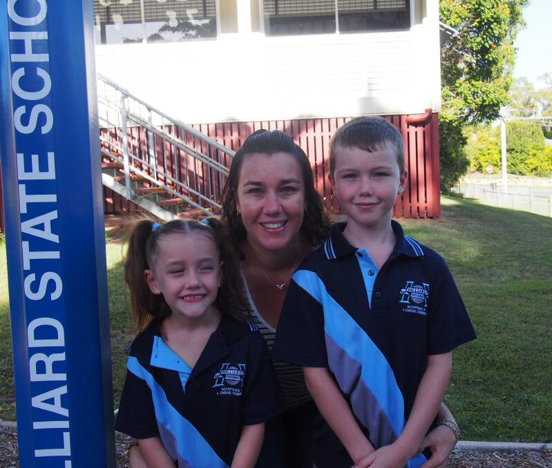 BACK TO SCHOOL:  Julie Gardner returns to Hilliard State School as a former student and now a parent of  Damien and Brianna.  The school celebrates 25 years this year.