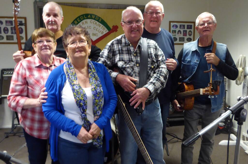 SEVENTY: A large group from the Redlands Modern Country Music Club including Lorraine Boughen, Lorraine Bickford, Peter Ramsay. Maurie Page, Michael Sheehan and Col Swindells. turns 70 this year and will perform at the next club social on July 1. 