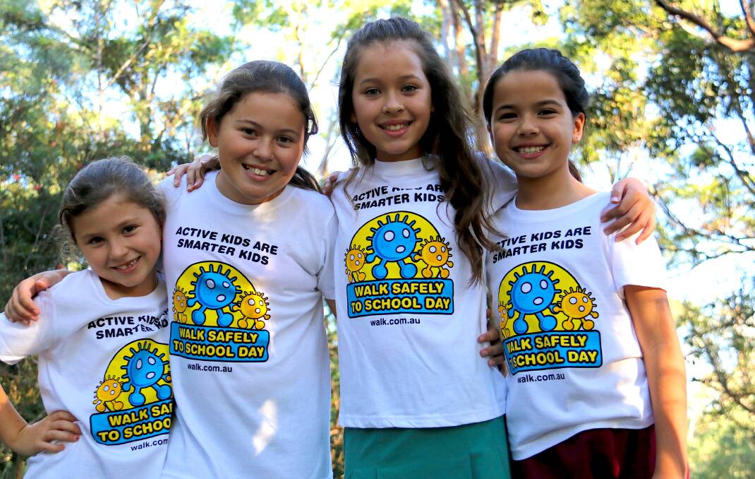 WALK: Chloe Glindemann, Ella Glindemann, Ava D’Castro and Grace D’Castro will be walking to school as part of Walk to School day on May 18.. 