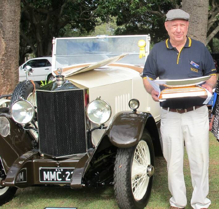 PRIZE: David Fairbrother of Capalaba with his 1924 Metallugique from Belgium at last year's Vintage Car Club concours at Ormiston House.