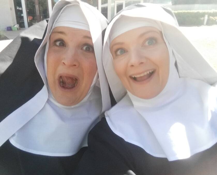 NUNSENSE: Sister Amnesia (Zoe Costello) and Sister Robert Anne (Bronwyn Craig) are among the cast of Nunsense, being staged by Mac's Musicals.