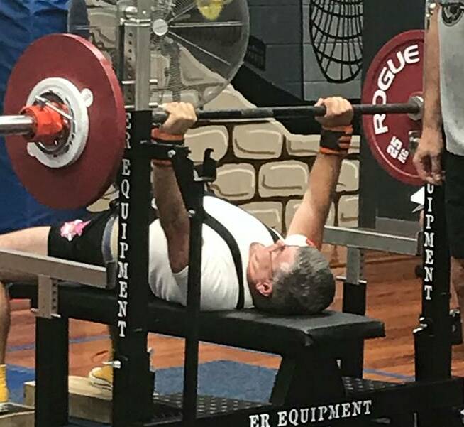 RECORD:  Kev Rogers sets an APL national record in bench press 87.5kg