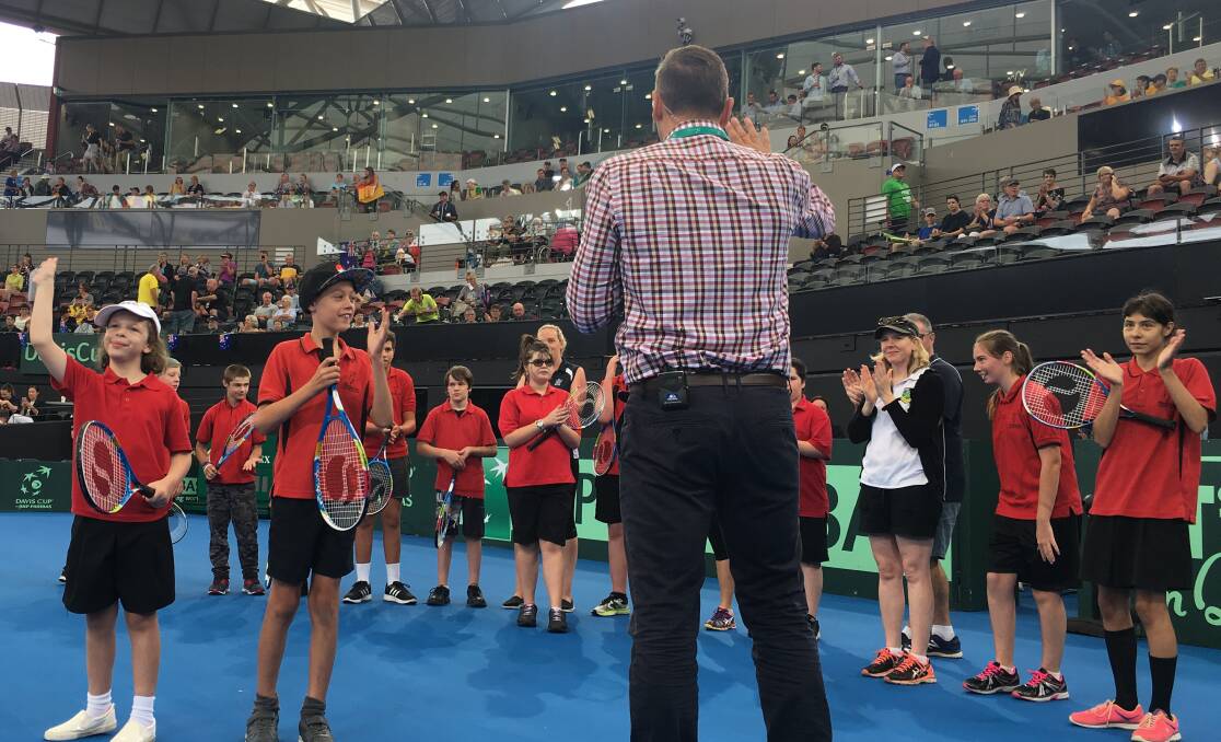 TENNIS: All ages and abilities were given an opportunity to learn and play tennis at the Pat Rafter arena before the final of the Davis Cup. The Redland District Special School was well represented.