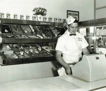 EARLY DAYS: Reg Pattemore sets up shop at Alexandra Hills shopping centre.