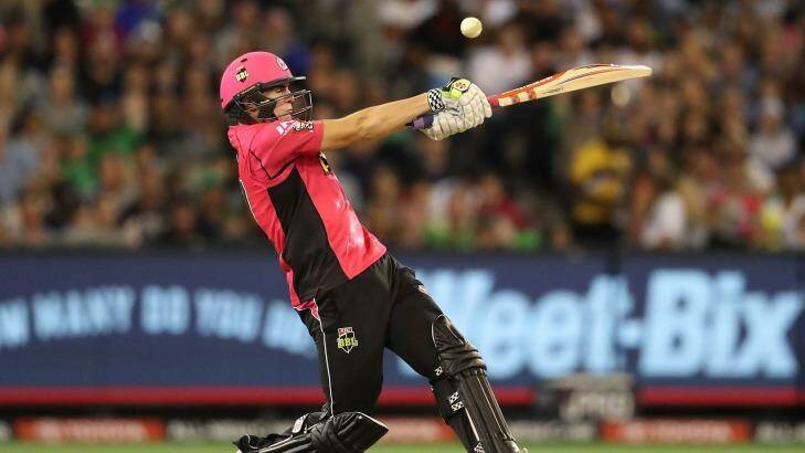 Power: Sean Abbott rescued the Sydney Sixers against the Melbourne Stars as he led them to a semi-final. Photo: Scott Barbour - CA
