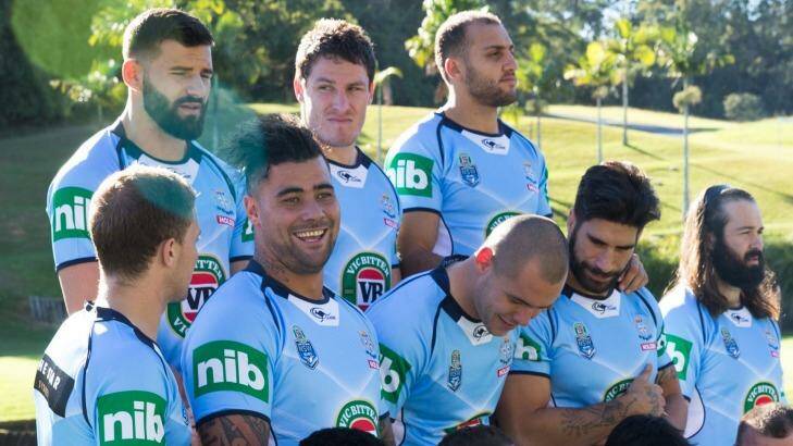 Poised for greatness? NSW players prepare for their team photo in Coffs Harbour. Photo: Janie Barrett