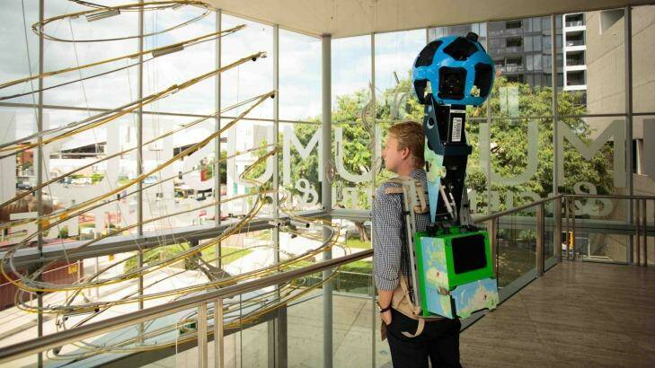 The Google Street View Trekkers backpack takes a panoramic image every three to five metres. Photo: Supplied