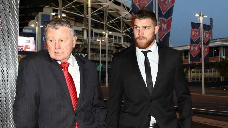 ''I did feel his mouth was open'': Dragons fullback Josh Dugan arrives at Wednesday night's judiciary hearing. Photo: Sahlan Hayes
