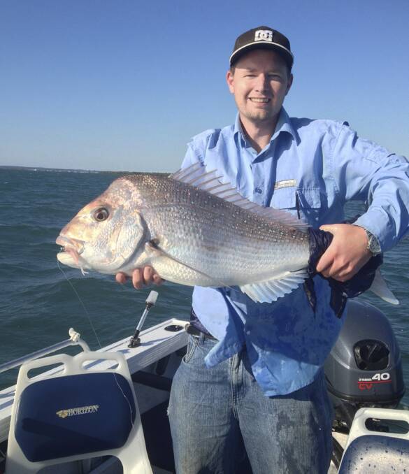Regan Holder with a 6kg snapper caught off Green Island in Moreton Bay on a 75mm pink soft plastic.