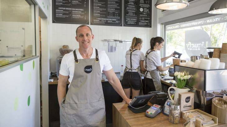 David Dowd at his 24-hour Liquefy cafe at Mt Gravatt. Photo: Glenn Hunt