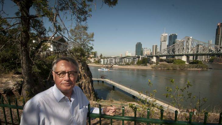 Wayne Swan above Brisbane's Riverwalk. Photo: Robert Shakespeare