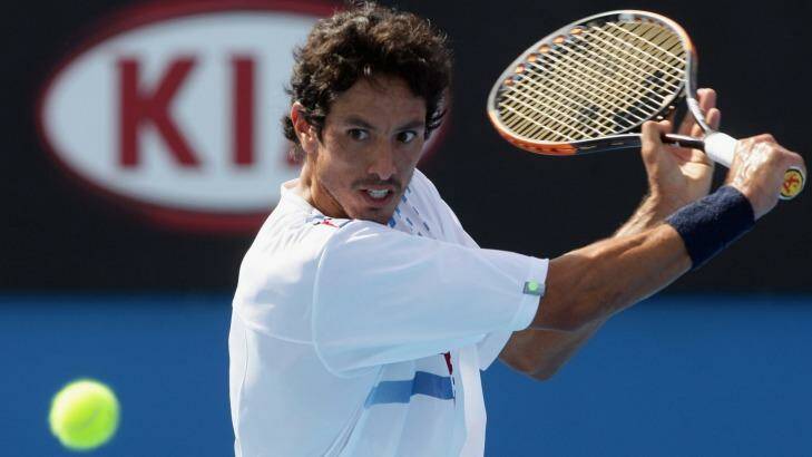 Martin  Arguello of Argentina at the 2009 Australian Open. Questions have been asked about a game he played in Poiland in 2007. Photo: Mark Dadswell