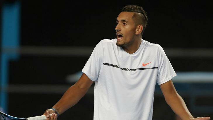 Meltdown: Nick Kyrgios's match against Andreas Seppi was a ratings hit. Photo: Alex Ellinghausen