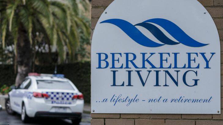 Police investigate the welbeing of residents at Berkeley Living Retirement Village, after staff have walked off the job, as they are not being paid. Patterson Lakes, Melbourne. September 15th 2017. Photo: Daniel Pockett