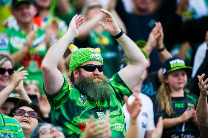Canberra Raiders v Wests Tigers at Canberra Stadium.
Generic Viking Clap raiders fans Crowd GIO