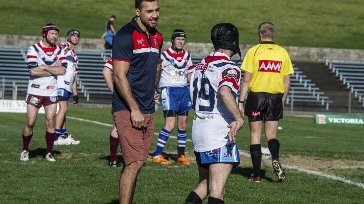 Turning point:  Blake Ferguson enjoyed meeting players from the NSW Physical Disability Rugby League.  Photo: Gary Sutherland Photography