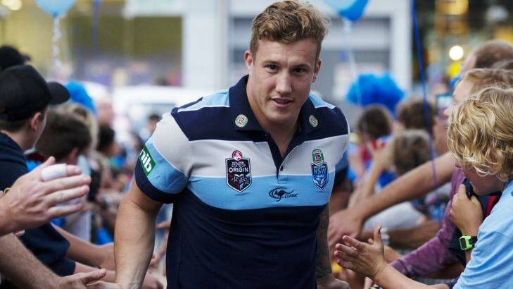 Blues brother: Trent Hodkinson meets the locals in Coffs Harbour. Photo: James Brickwood