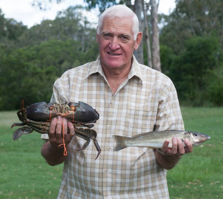 Nev Wyatt with a muddie and whiting from the Nerang River.