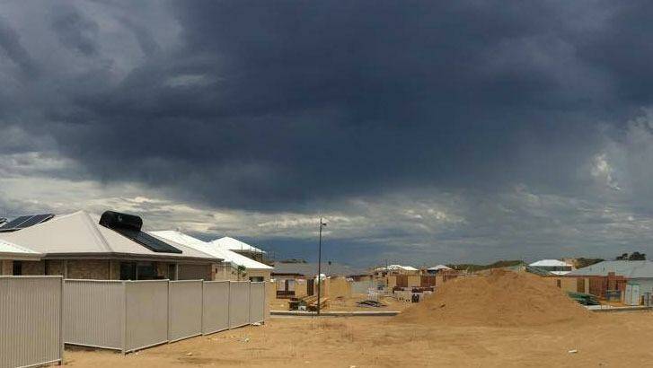The view in Alkimos at lunchtime on Wednesday. Photo: Scott Chamberlain/Perth Weather Live