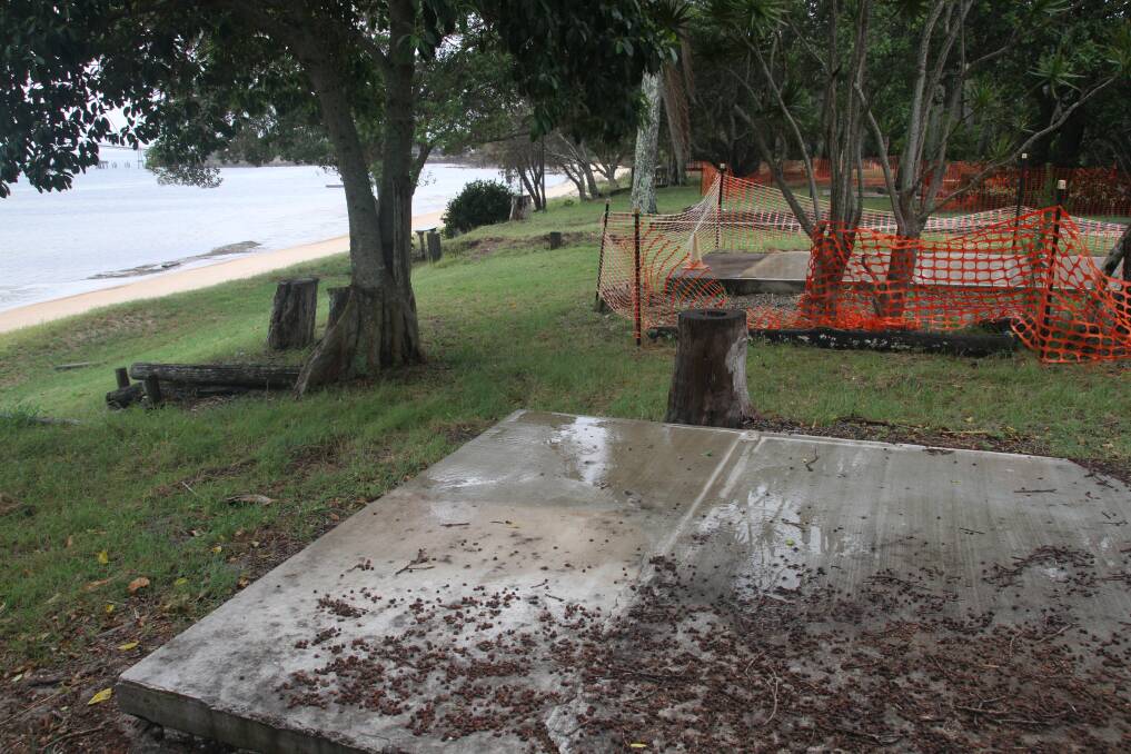 The campgrounds at Adams Beach, closed more than a year ago, have falled into ruin. Photo by Chris McCormack