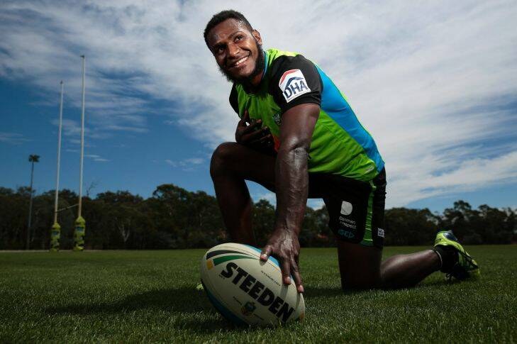 Sport.  The Canberra Raiders have signed PNG international Kato Ottio to a two year contract.   26 February 2016.  Canberra Times photo by Jeffrey Chan.