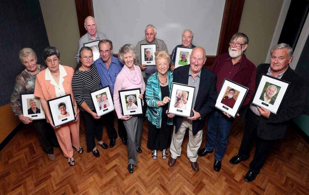 Redland City's inspiring seniors for 2014 are, front from left, Helen Holmes, Conchita Maulguet, Laurie and Genny McKenzie, Erica Siegel, Phil and Dorothy Elliss, Col Limpus, Barry Cullen, and, back from left, Bob Lynch, Tony Chapman, and Glen Gray. Photo by S-L Archer.
