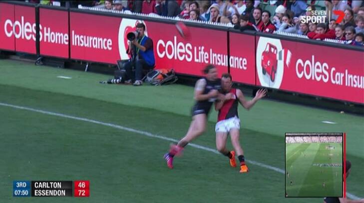 Bryce Gibbs could be fined for this incident. Photo: Channel Seven